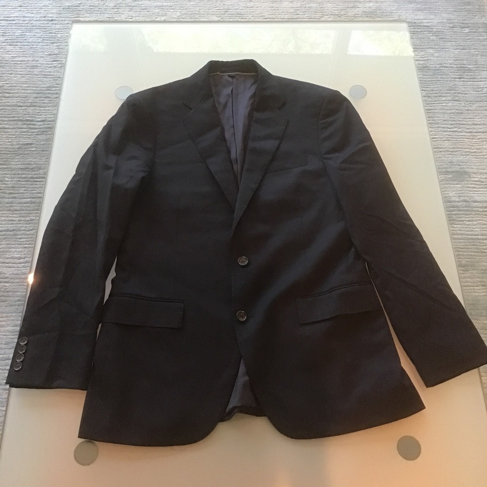 J.Crew Ludlow Slim Fit Suit Jacket 39R Navy Four Season Wool Blend Blazer Mens
